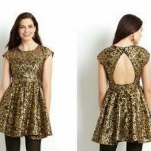 Eros Apparel Black & Antiqued Gold Party Dress